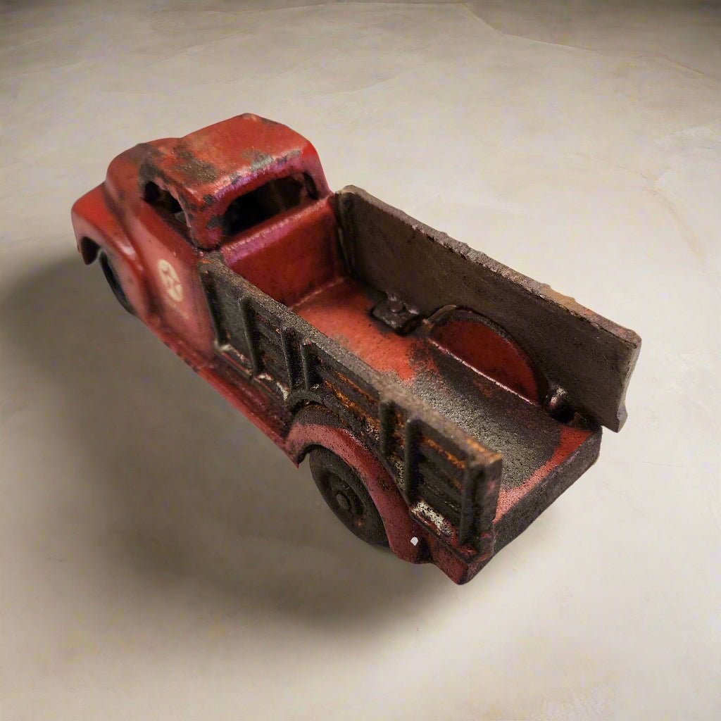 Texaco Truck Cast Iron with Moving Wheels & Painted Antique Finish (6.25" x 2.25") - Jones Peak