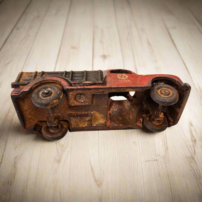 Texaco Truck Cast Iron with Moving Wheels & Painted Antique Finish (6.25" x 2.25") - Jones Peak