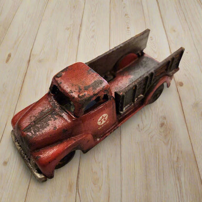 Texaco Truck Cast Iron with Moving Wheels & Painted Antique Finish (6.25" x 2.25") - Jones Peak