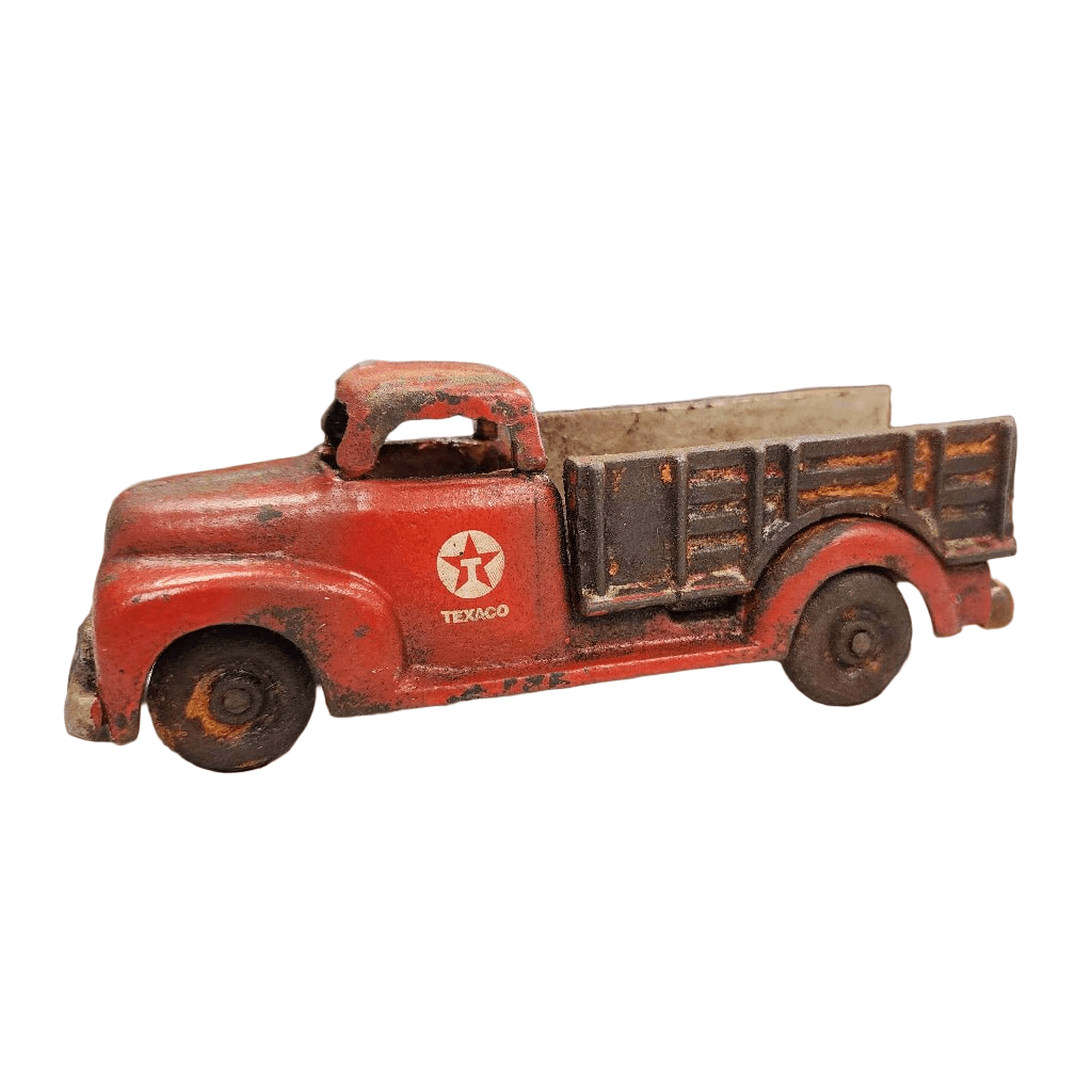 Texaco Truck Cast Iron with Moving Wheels & Painted Antique Finish (6.25" x 2.25") - Jones Peak