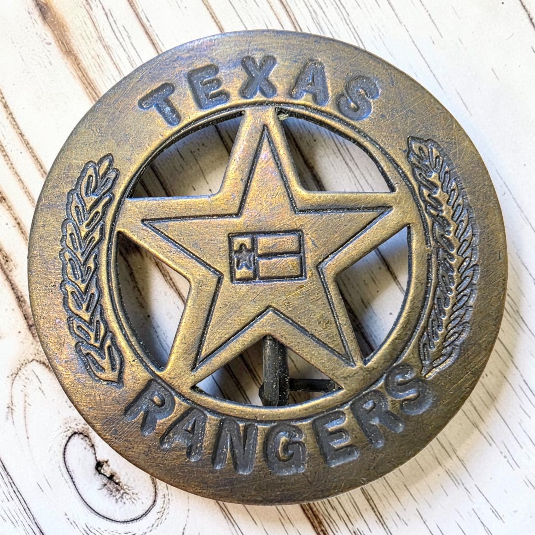 Texas Rangers Solid Brass Round Badge (1.75" Round) - Jones Peak