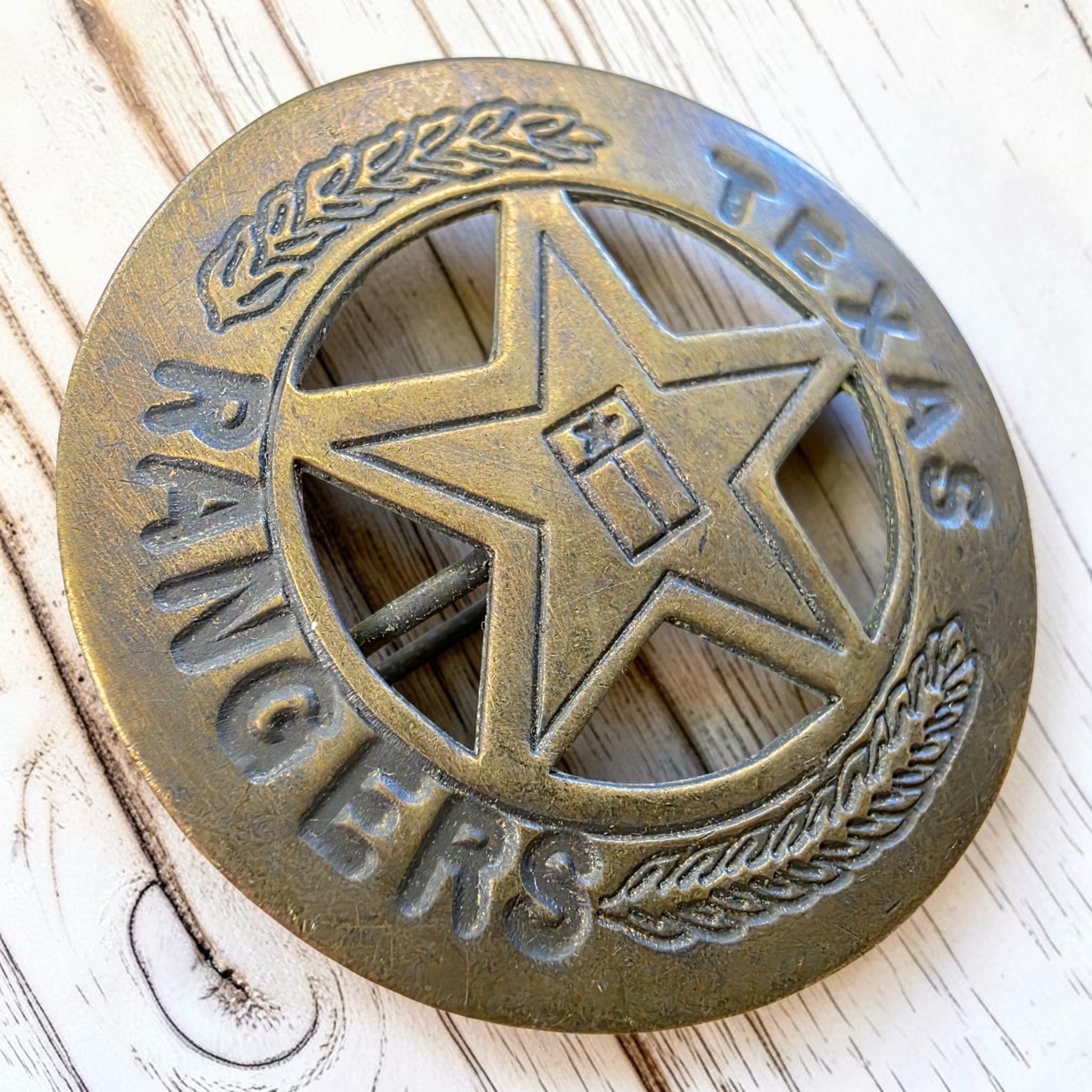 Texas Rangers Solid Brass Round Badge (1.75" Round) - Jones Peak