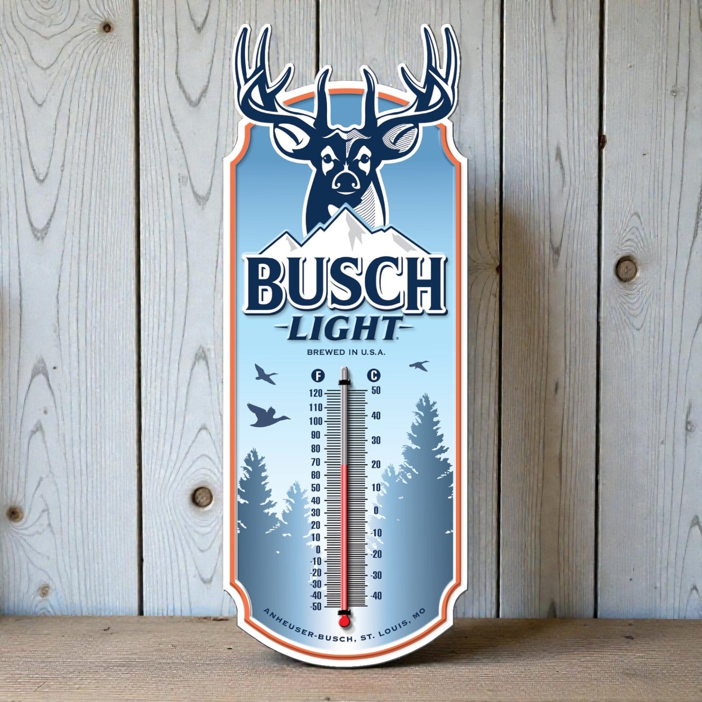 Busch Light Embossed Thermometer (6.5" x 17.5") - Jones Peak