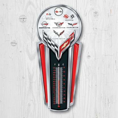 Chevrolet Corvette Logo Thermometer (17.5" x 7.5") - Jones Peak