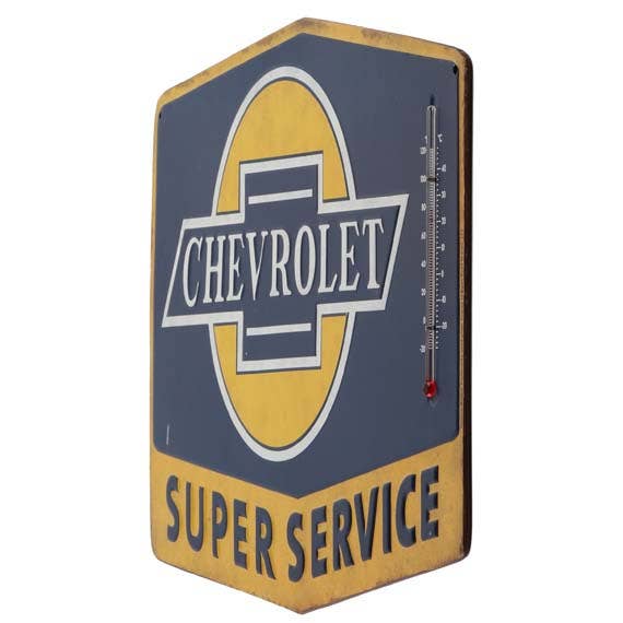 Chevrolet Super Service Embossed Wall Thermometer (14" x 10.25") - Jones Peak