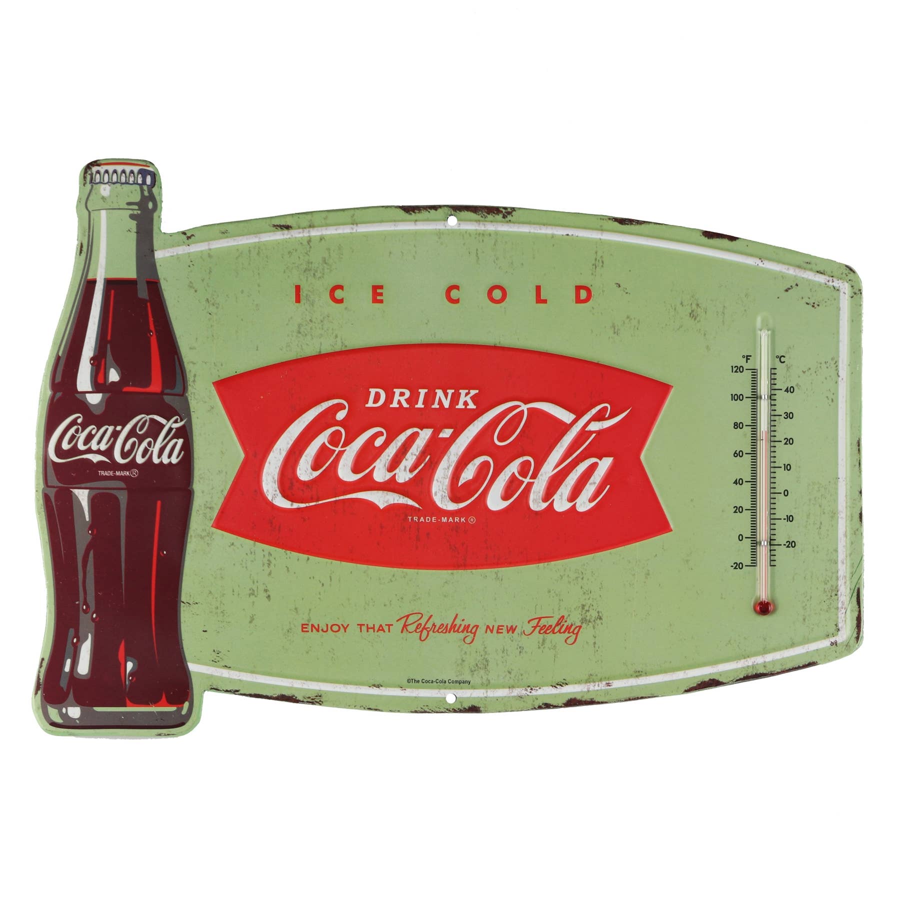 Coca - Cola Ice Cold Embossed Wall Thermometer (14" x 9.75") - Jones Peak