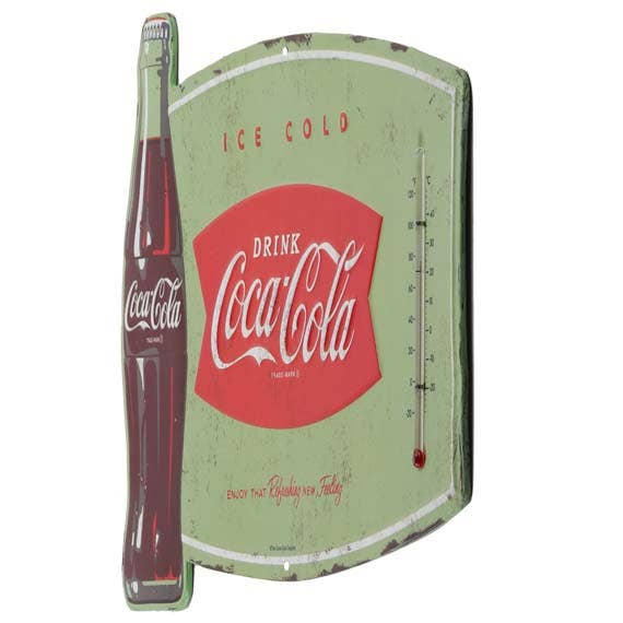Coca - Cola Ice Cold Embossed Wall Thermometer (14" x 9.75") - Jones Peak