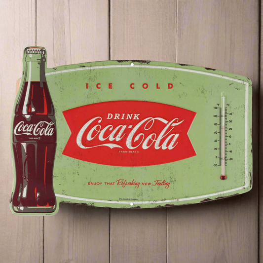 Coca - Cola Ice Cold Embossed Wall Thermometer (14" x 9.75") - Jones Peak