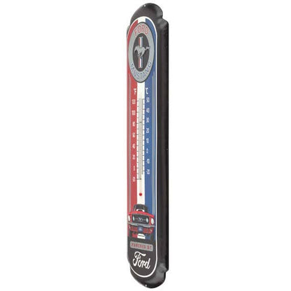 Ford Mustang Embossed Metal Wall Thermometer (8.5" x 27") - Jones Peak
