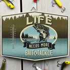 Life Needs Bait & Tackle Metal Wall Thermometer (14" x 10.25") - Jones Peak