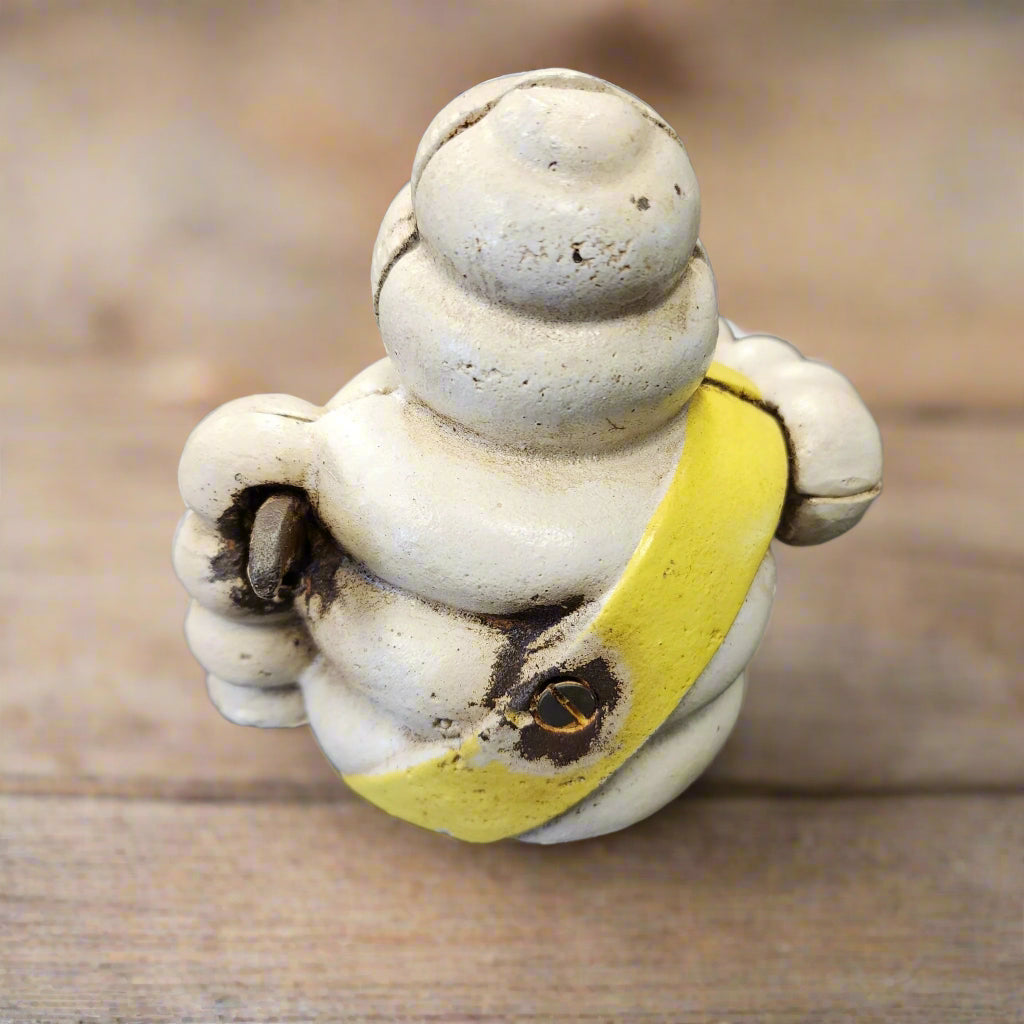 Tire Man Cast Iron Mechanical Coin Bank With Painted Antique Finish (4.5" x 5.5") - Jones Peak