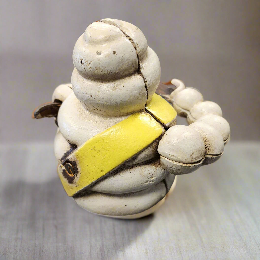 Tire Man Cast Iron Mechanical Coin Bank With Painted Antique Finish (4.5" x 5.5") - Jones Peak