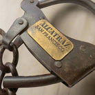 Alcatraz Prison San Francisco Iron Adjustable Handcuffs With Chain Serial Tag And Antique Finish (23" Long) - Jones Peak
