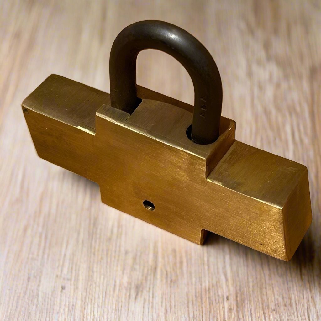 Chevrolet Solid Brass Lock With Keys And Antique Finish (4.5" x 3.5") - Jones Peak