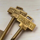 Chevrolet Solid Brass Lock With Keys And Antique Finish (4.5" x 3.5") - Jones Peak