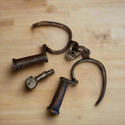 Colorado Territorial Prison Cast Iron Adjustable Handcuffs With Antique Finish (12.5" Long) - Jones Peak