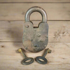 Colt Gun Cabinet Cast Iron Lock and Keys With Antique Finish (4" x 2") - Jones Peak