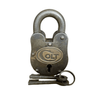 Colt Gun Cabinet Cast Iron Lock and Keys With Antique Finish (4" x 2") - Jones Peak