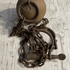 Leavenworth Prison Cast Iron Working Ball & Chain Leg Irons With Antique Finish (28" Long) - Jones Peak