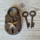 Lone Star Texas Cast Iron Lock with Embossed Star & Keys - Jones Peak