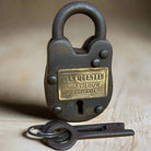 San Quentin Death Row Cast Iron Gate Lock With Keys & Brass Tag (2.5" x 1.5") - Jones Peak