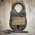 San Quentin Death Row Cast Iron Gate Lock With Keys & Brass Tag (2.5" x 1.5") - Jones Peak