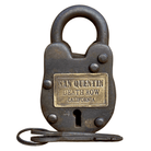 San Quentin Death Row Cast Iron Gate Lock With Keys & Brass Tag (2.5" x 1.5") - Jones Peak