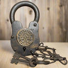Southern Railroad Cast Iron Lock with Chain & Brass Tag - Jones Peak