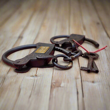 Tombstone Arizona Territory Cast Iron Adjustable Handcuffs With Antique Finish (12.5" Long) - Jones Peak