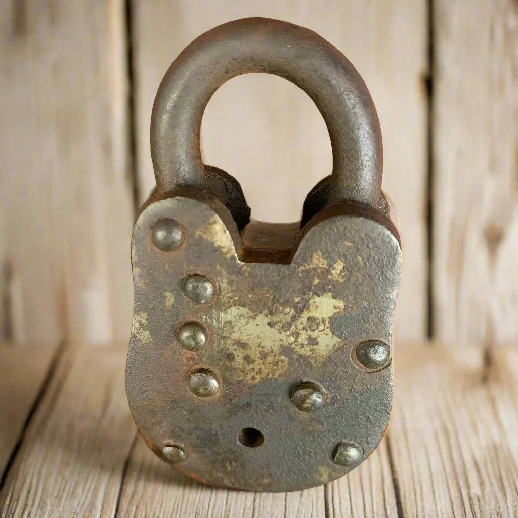 Tombstone Arizona Territory Cast Iron Lock with Brass Tag & Keys - Jones Peak