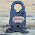Winchester Cast Iron Gate Lock With Keys & Antique Finish (2.5" x 1.5") - Jones Peak