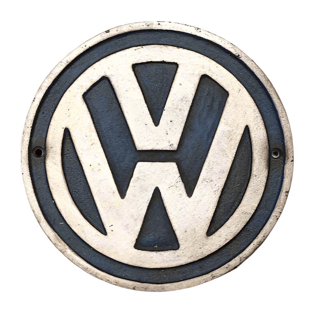 Volkswagen Cast Iron Plaque With Painted Antique Finish (9" Round) - Jones Peak