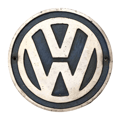 Volkswagen Cast Iron Plaque With Painted Antique Finish (9" Round) - Jones Peak