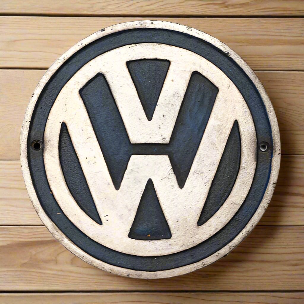 Volkswagen Cast Iron Plaque With Painted Antique Finish (9" Round) - Jones Peak