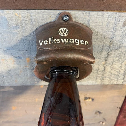 Volkswagen Wall Mounted Bottle Opener With Painted Antique Finish (3.25" x 2.5") - Jones Peak