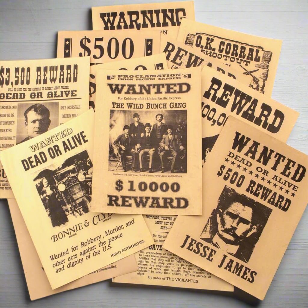 Wanted Posters Parchment With Antique Finish (Set of 12) - Jones Peak