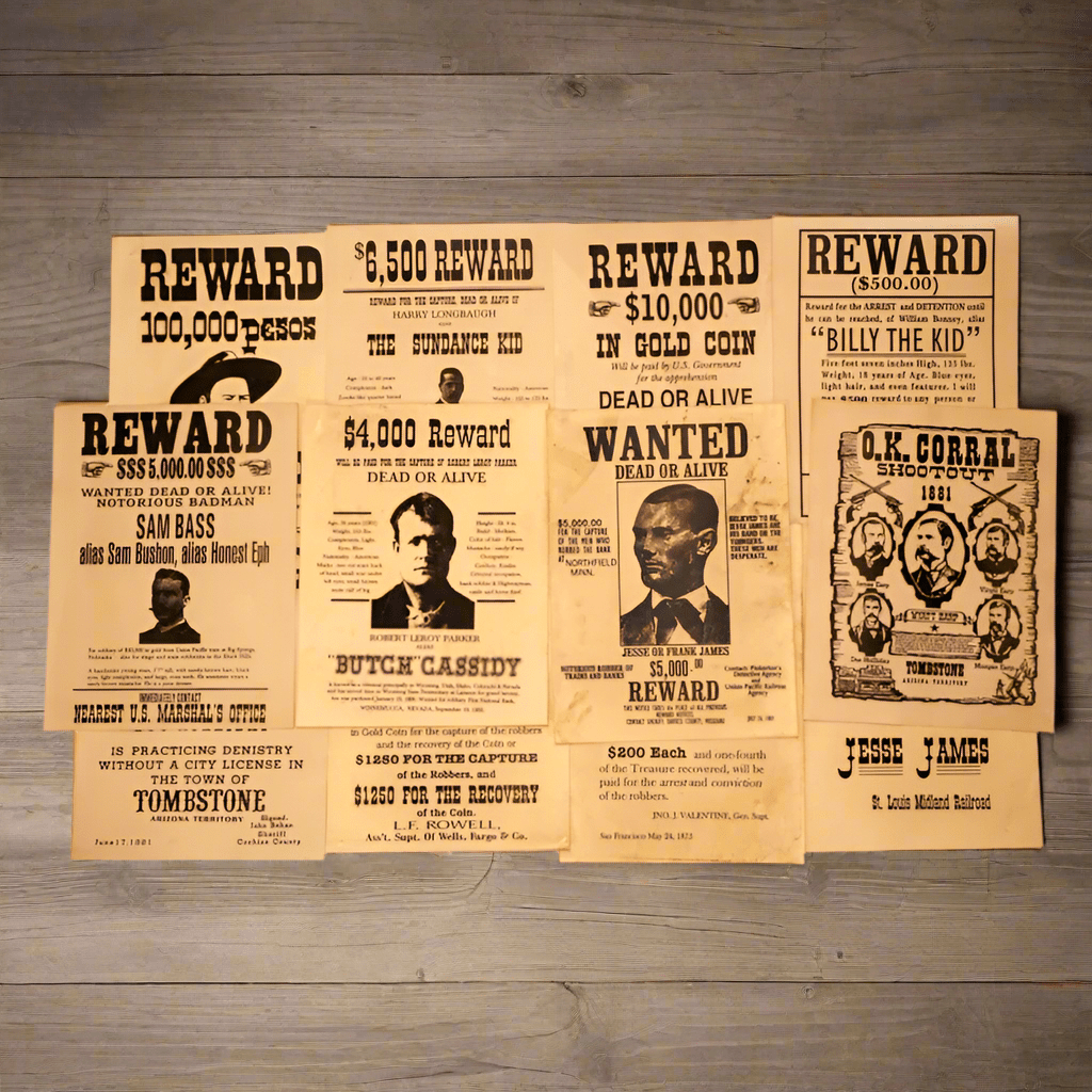Wanted Posters Parchment With Antique Finish (Set of 12) - Jones Peak