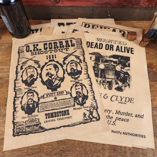 Wanted Posters Parchment With Antique Finish (Set of 12) - Jones Peak