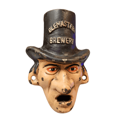 Warlock Olemasters Brewery Cast Iron Wall Mounted Bottle Opener With Painted Antique Finish (4.5" x 3") - Jones Peak