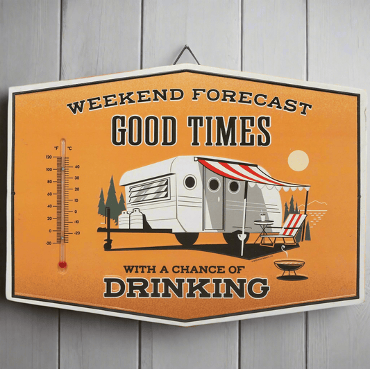 Weekend Forecast Good Times Camper Wall Thermometer (14" x 10.25") - Jones Peak