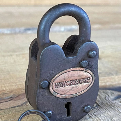 Winchester Cast Iron Gate Lock With Keys & Antique Finish (2.5" x 1.5") - Jones Peak
