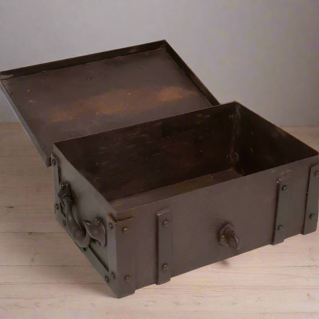 Winchester Cast Iron Strong Box With Antique Finish & Brass Tag (10" x 8" x 7") - Jones Peak