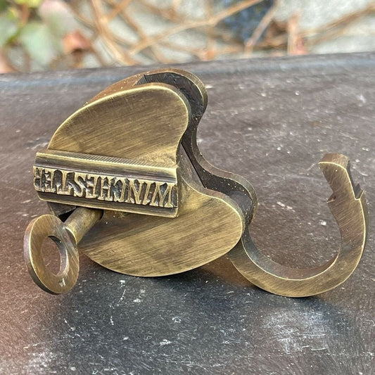 Winchester Solid Brass Lock With Branded Shaft & Antique Finish (3" x 2.25") - Jones Peak