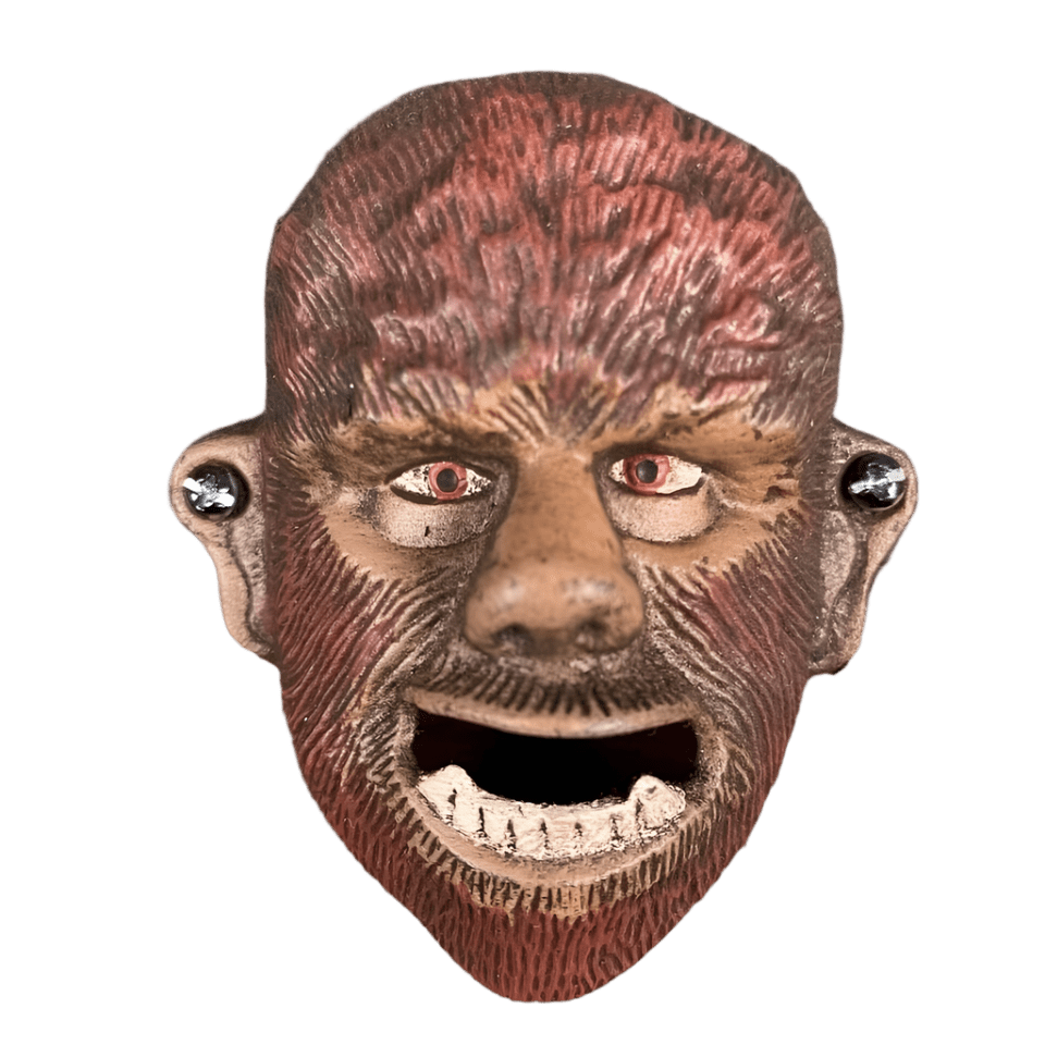 Wolfman Cast Iron Wall Mounted Bottle Opener With Painted Antique Finish (4" x 3" x 1.5") - Jones Peak