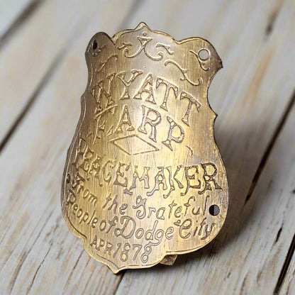 Wyatt Earp Peacemaker Dodge City 1878 Gun Butt Tag (2" x 1.75") - Jones Peak
