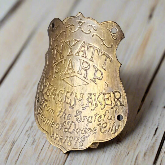 Wyatt Earp Peacemaker Dodge City 1878 Gun Butt Tag (2" x 1.75") - Jones Peak