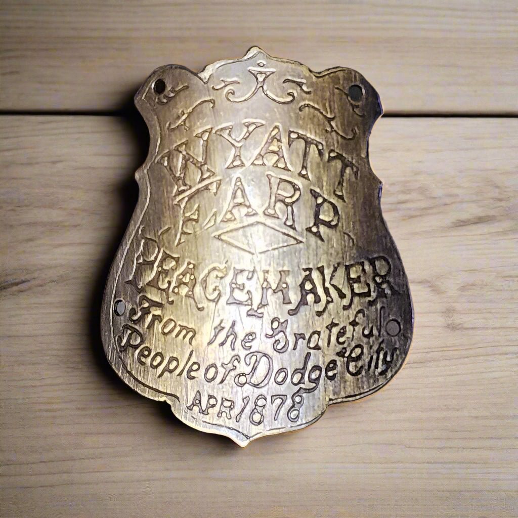 Wyatt Earp Peacemaker Dodge City 1878 Gun Butt Tag (2" x 1.75") - Jones Peak