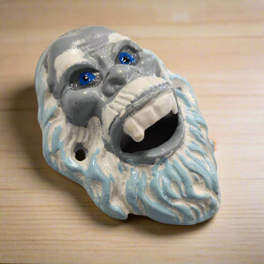 Yeti Abominable Snowman Cast Iron Wall Mounted Bottle Opener With Painted Finish (4.75" x 3.5") - Jones Peak