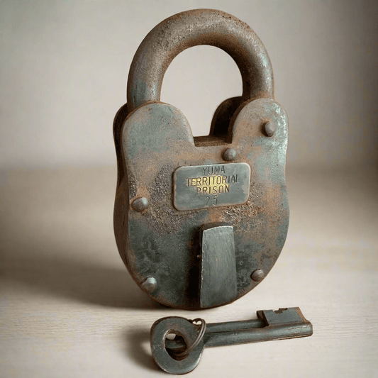 Yuma Territorial Prison Cast Iron Lock & Keys With Antique Finish (3" x 5") - Jones Peak