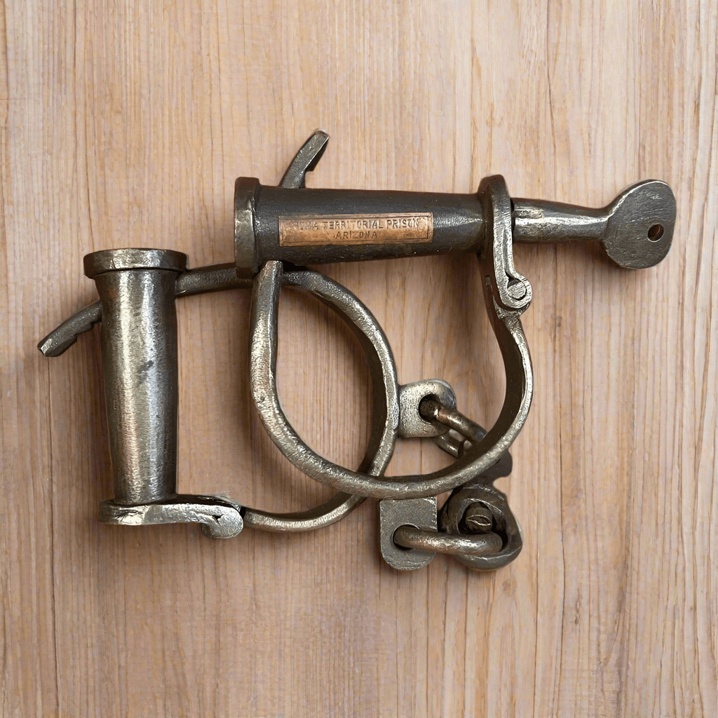 Yuma Territory Arizona Prison Cast Iron Adjustable Handcuffs (12.5" Long) - Jones Peak